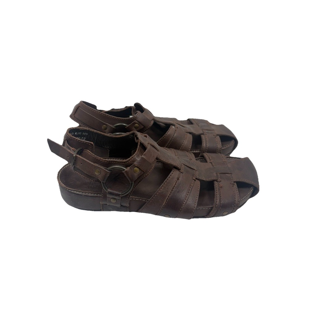 Frye Men's Sandals Leather Size 9.5D Strap Shoes Casual Brown Rare